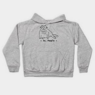 Ew People Chonky Cat Outline Kids Hoodie